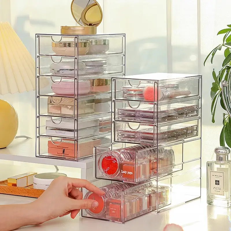 Multi-layer Makeup Storage Box 6-Tier Clear Plastic 38cm