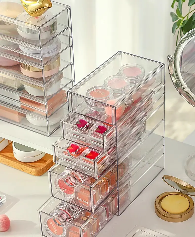 Multi-layer Makeup Storage Box 6-Tier Clear Plastic 38cm — feature 14