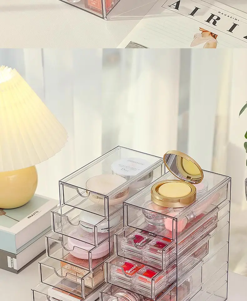 Multi-layer Makeup Storage Box 6-Tier Clear Plastic 38cm — feature 15