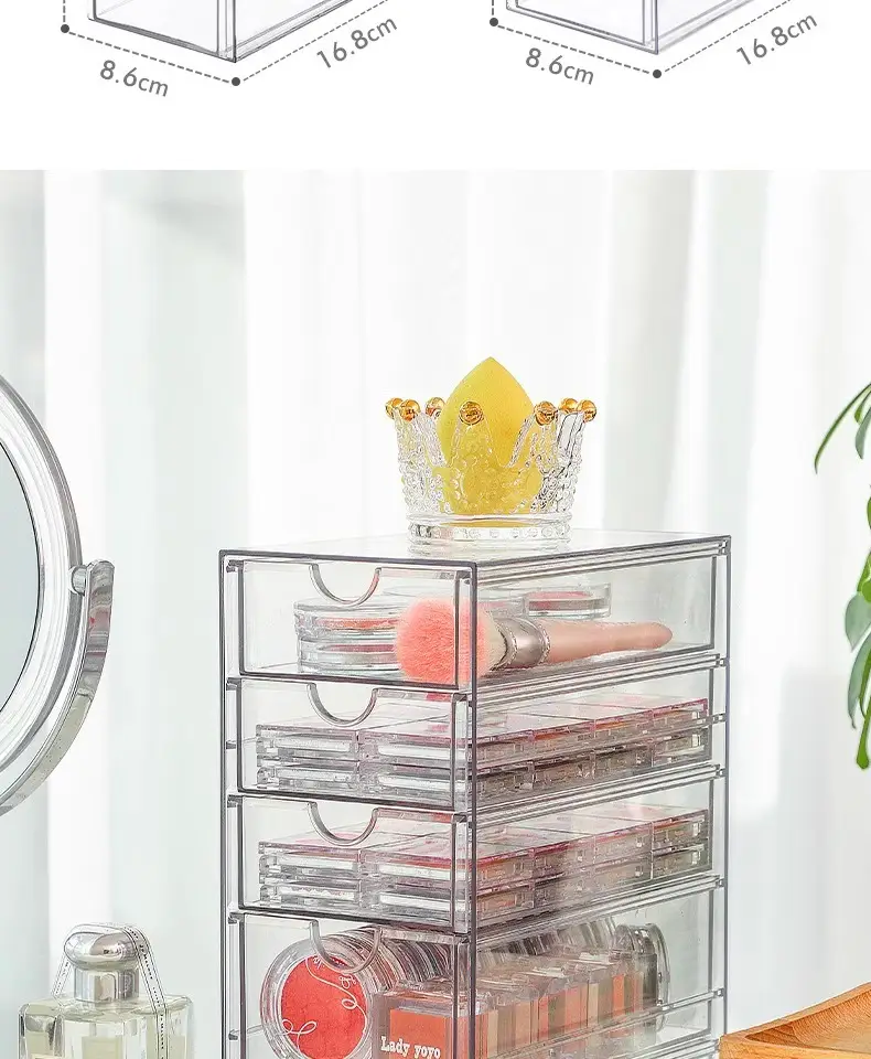Multi-layer Makeup Storage Box 6-Tier Clear Plastic 38cm — feature 5