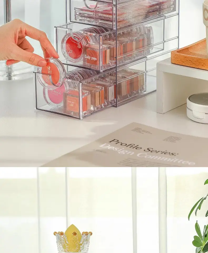 Multi-layer Makeup Storage Box 6-Tier Clear Plastic 38cm — feature 7