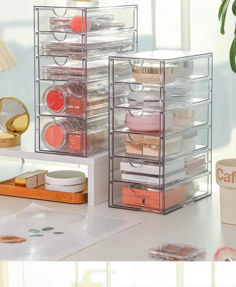 Multi-layer Makeup Storage Box 6-Tier Clear Plastic 38cm — feature 8