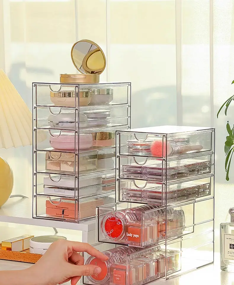 Multi-layer Makeup Storage Box 6-Tier Clear Plastic 38cm — feature 9