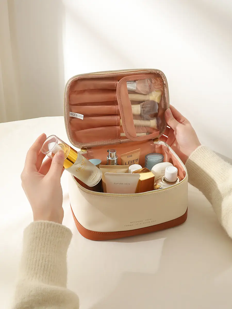 2025 PU Cosmetic Bag Women High-end Travel Storage Brush