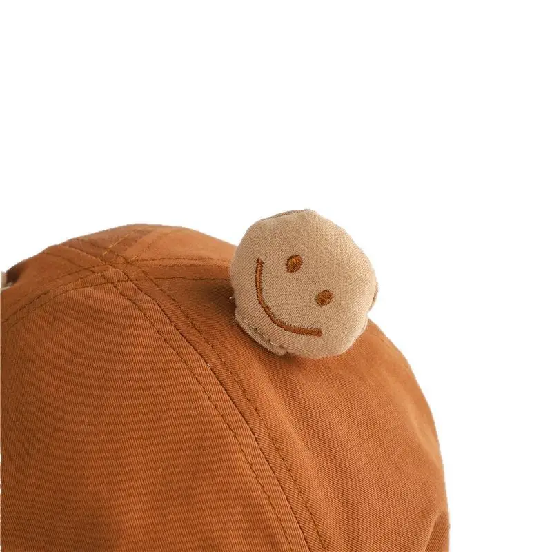 Children's Bear Cap Brown Forward Design with Smile Patch - Image 9