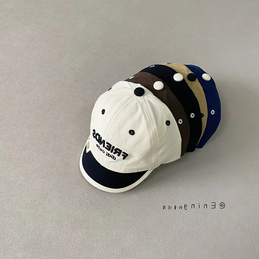 Korean Style Baby Cap Brown White Spring Autumn Sun Protection - Image 9