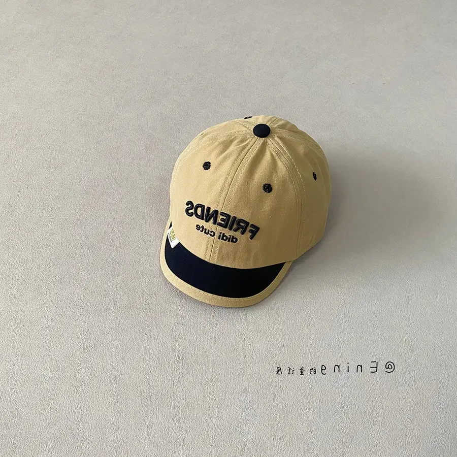 Korean Style Baby Cap Brown White Spring Autumn Sun Protection - Image 5