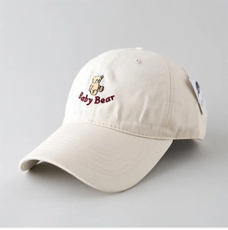Maroon Cartoon Bear Cap for Men Women Couple Sunshade Face Show Small — feature 1