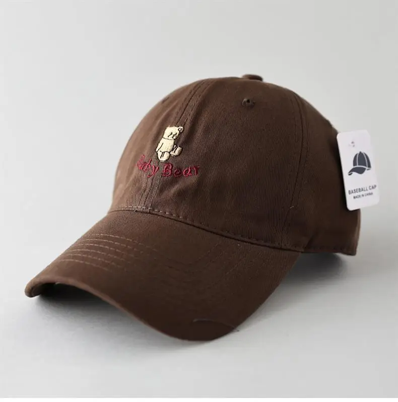 Maroon Cartoon Bear Cap for Men Women Couple Sunshade Face Show Small — feature 8