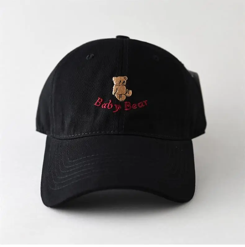 Maroon Cartoon Bear Cap for Men Women Couple Sunshade Face Show Small — feature 9