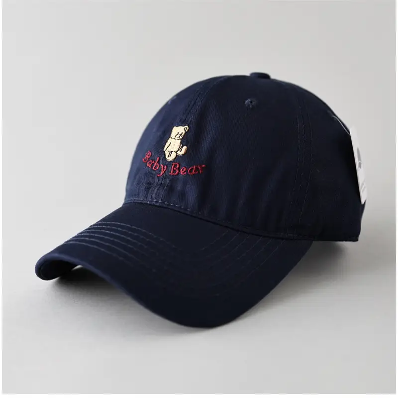 Maroon Cartoon Bear Cap for Men Women Couple Sunshade Face Show Small