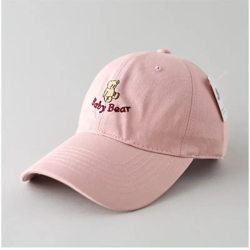 Maroon Cartoon Bear Cap for Men Women Couple Sunshade Face Show Small