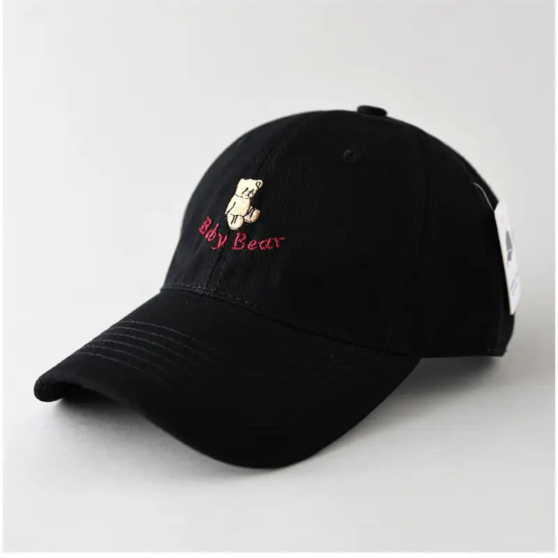 Maroon Cartoon Bear Cap for Men Women Couple Sunshade Face Show Small