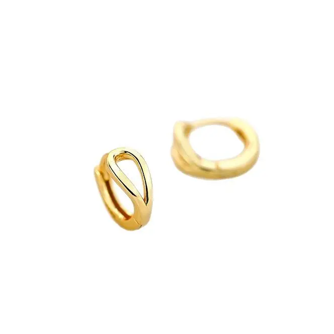 2024 New Fashion Simple Circle Ear Buckle Earrings Gold Silver - Image 7