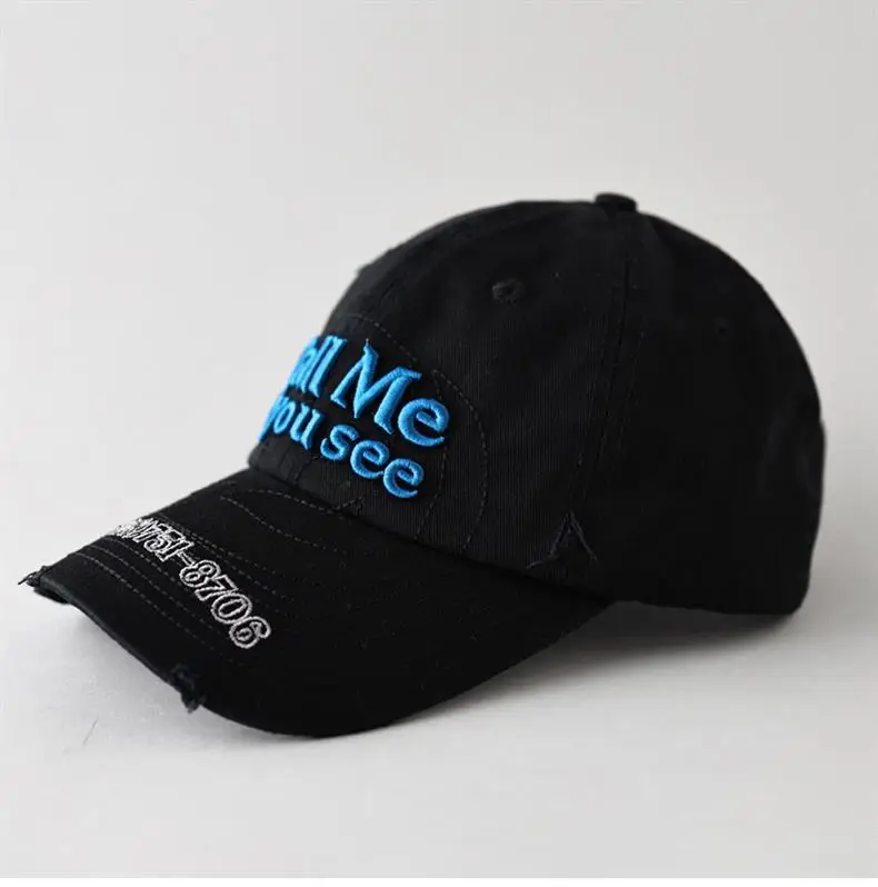 Black Letter Embroidered Baseball Cap for Men Women — feature 3