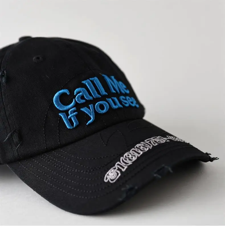 Black Letter Embroidered Baseball Cap for Men Women — feature 4