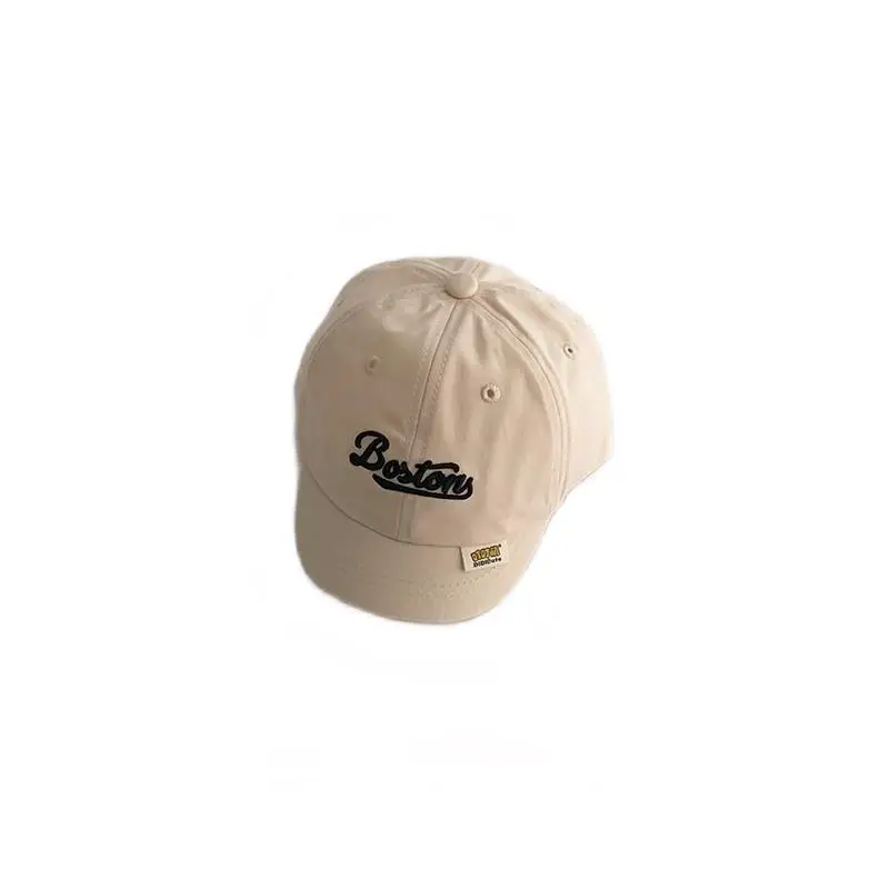 Kids Bamber Brim Cap Black Beige Embroidered "Buster" - Image 9