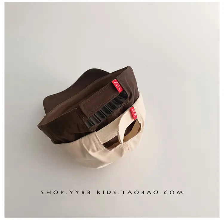 Kids Bamber Brim Cap Black Beige Embroidered "Buster" — feature 10