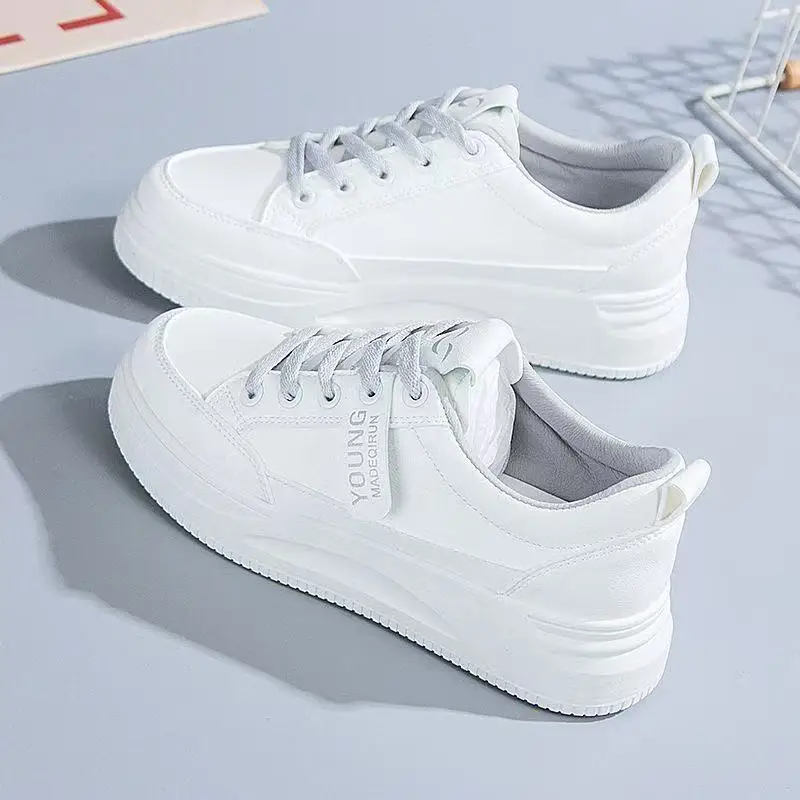 Women White Thick Chunky Sneakers Spring 2025 - Image 7