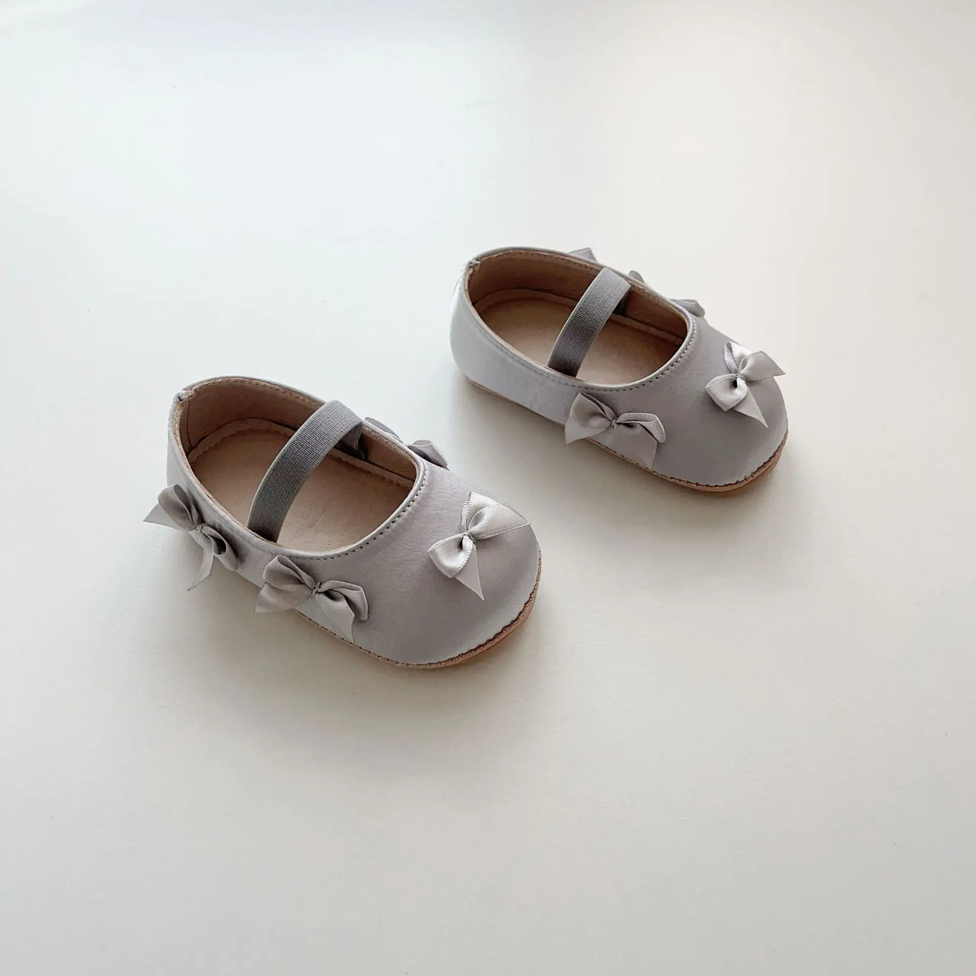 Silver Bow Toddler Shoes for Small Kids