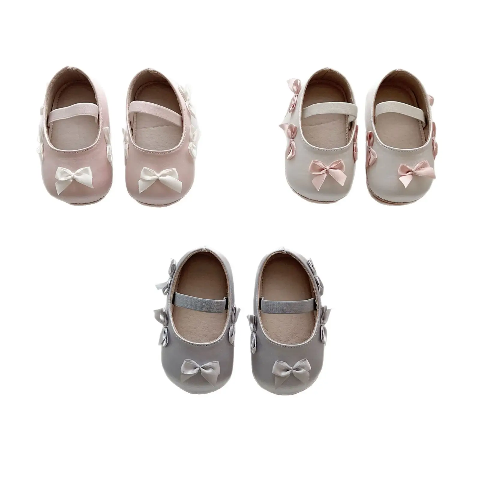 Silver Bow Toddler Shoes for Small Kids