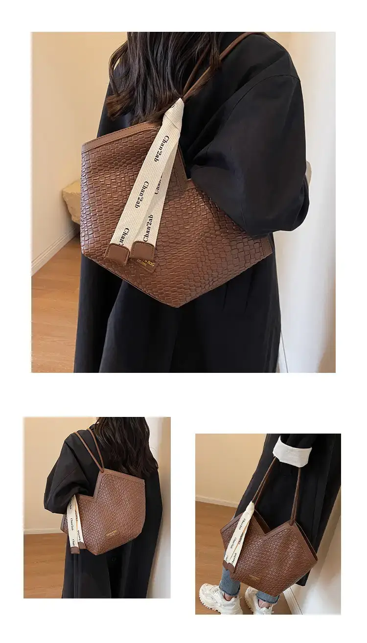 Women's Large Brown Croc Tote Bag 2023 — feature 10