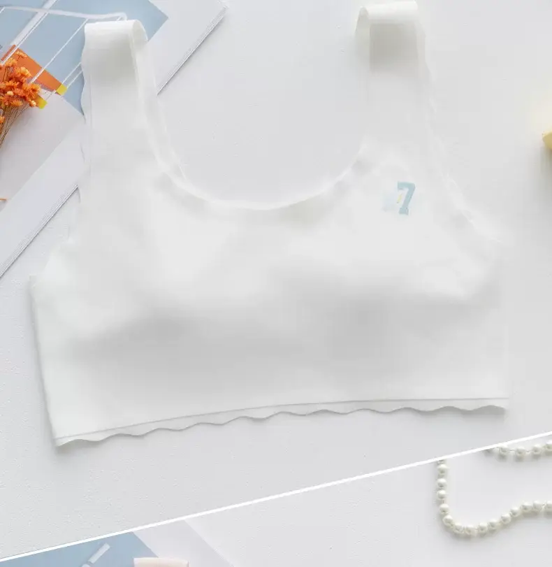 Fixed Underwear Girls Developmental Thin Vest Students Junior High School Students High School Girls No Steel Rings Ice Silk Bra — feature 12