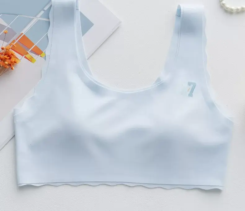 Fixed Underwear Girls Developmental Thin Vest Students Junior High School Students High School Girls No Steel Rings Ice Silk Bra — feature 14