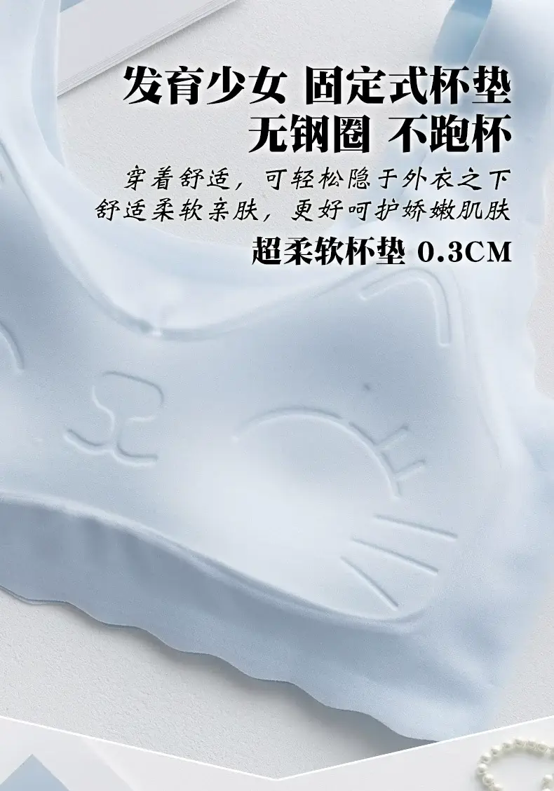 Fixed Underwear Girls Developmental Thin Vest Students Junior High School Students High School Girls No Steel Rings Ice Silk Bra — feature 5