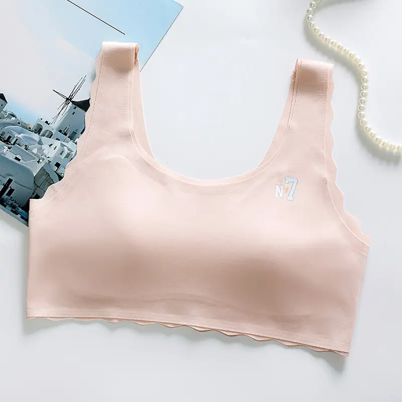 Fixed Underwear Girls Developmental Thin Vest Students Junior High School Students High School Girls No Steel Rings Ice Silk Bra
