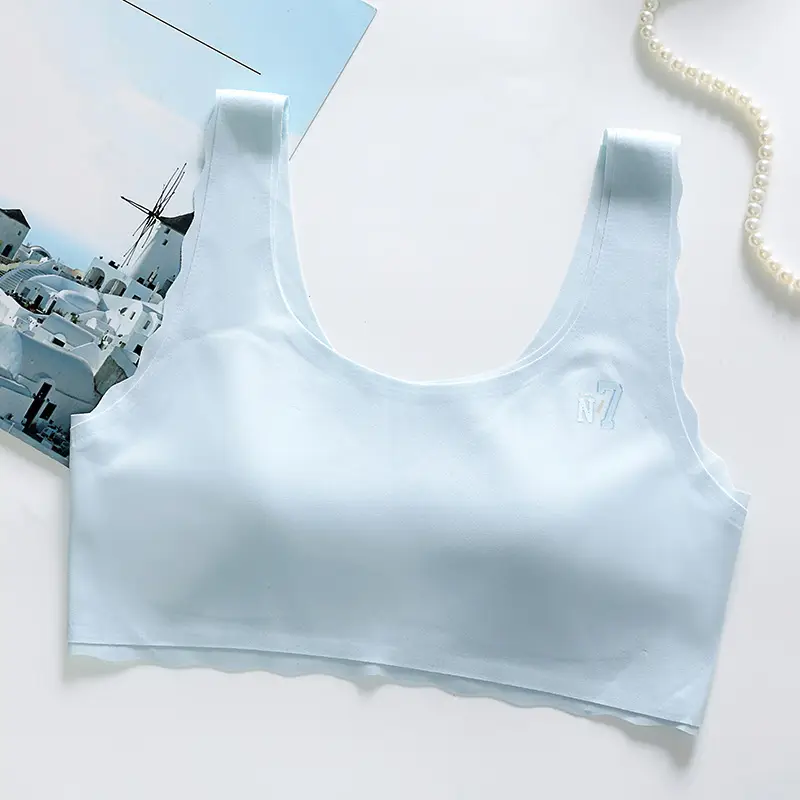 Fixed Underwear Girls Developmental Thin Vest Students Junior High School Students High School Girls No Steel Rings Ice Silk Bra