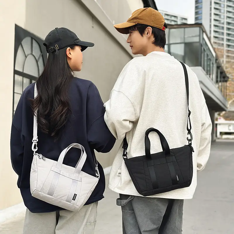 Japanese Style Crossbody Bag for Women Black White - Image 8