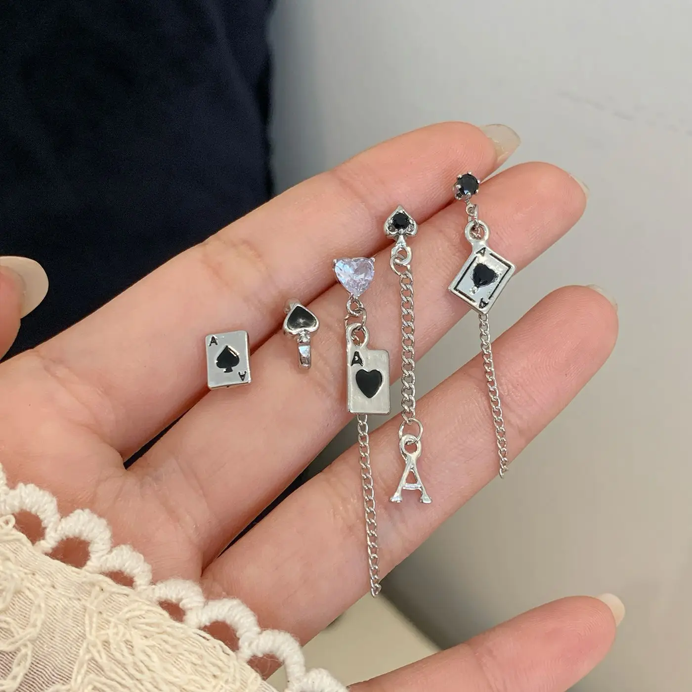 Cool Style Silver Needle Earrings for Women - Image 4