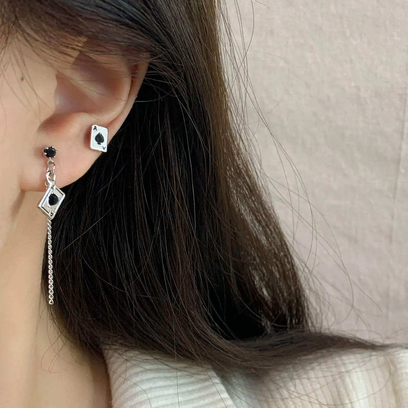 Cool Style Silver Needle Earrings for Women - Image 5