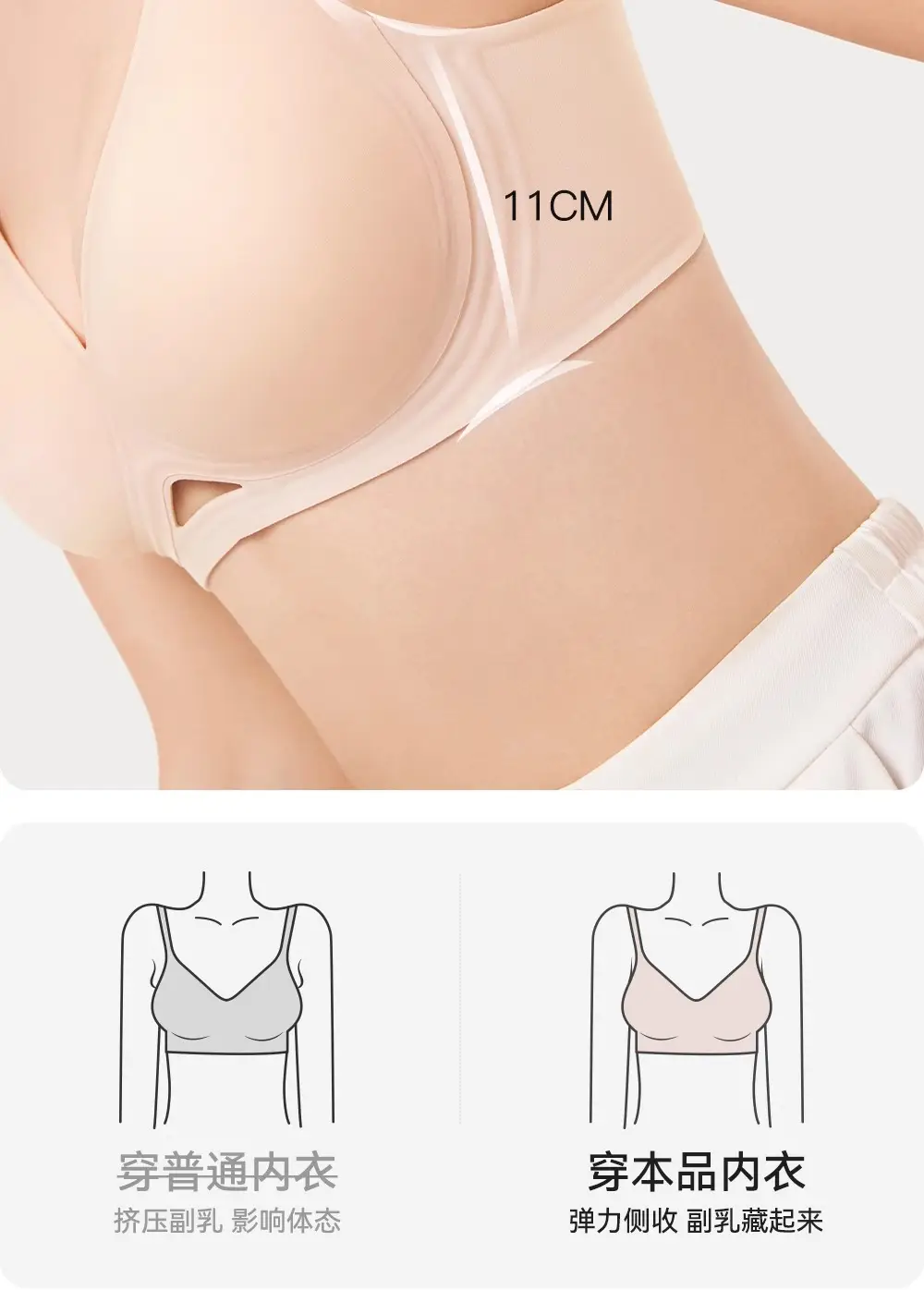 Secretwolrd Liquid Foundation Underwear for Women, Thin, Seamless, Small Chest Gathering, Invisible Bra, No Underwire Bra, Summer — feature 34