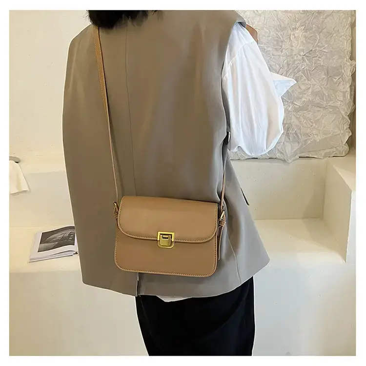 Brown Crossbody Bag with Gold Clasp for Women — feature 17