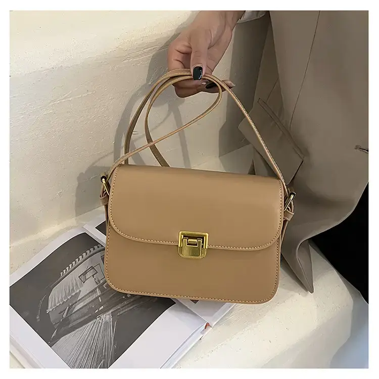 Brown Crossbody Bag with Gold Clasp for Women — feature 18