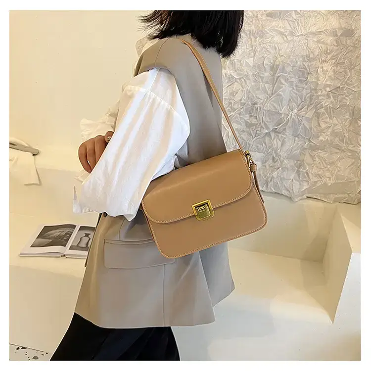 Brown Crossbody Bag with Gold Clasp for Women — feature 20