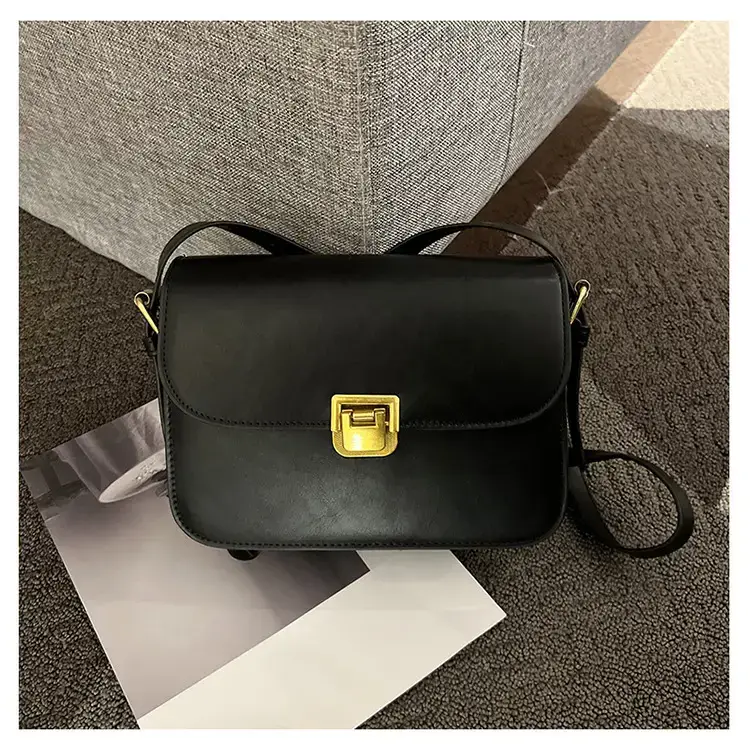 Brown Crossbody Bag with Gold Clasp for Women — feature 43