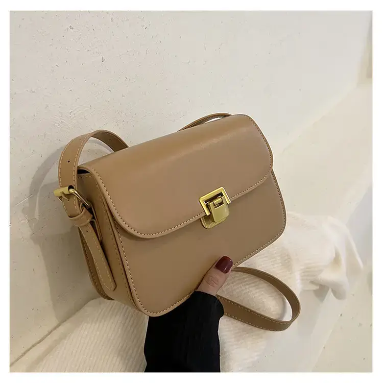 Brown Crossbody Bag with Gold Clasp for Women — feature 48