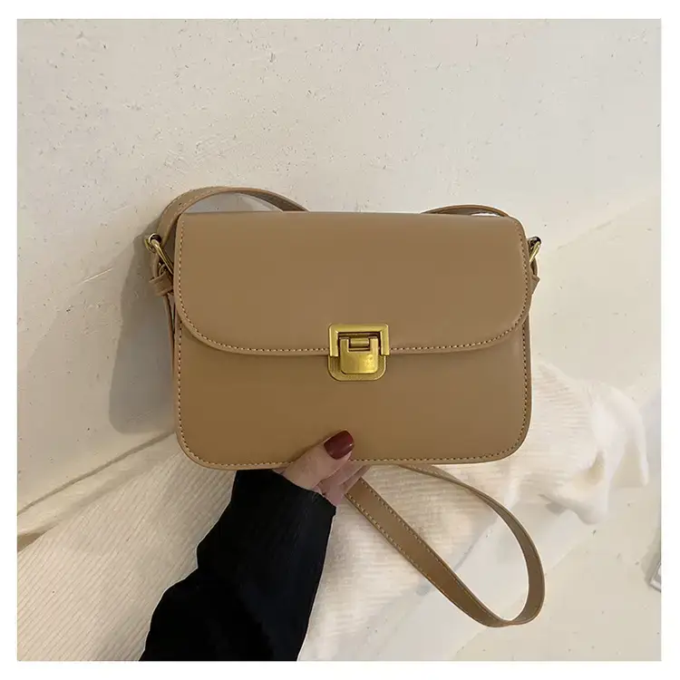 Brown Crossbody Bag with Gold Clasp for Women — feature 49