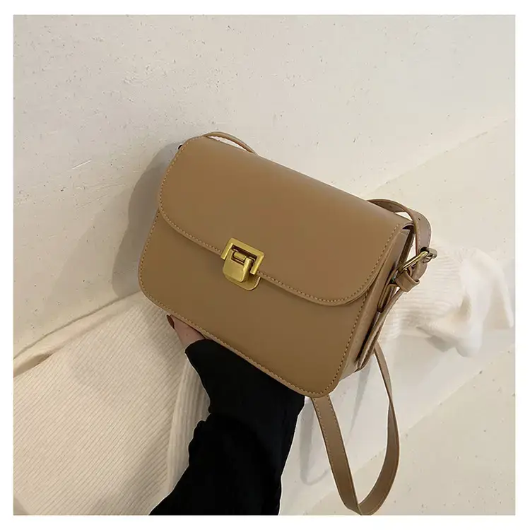Brown Crossbody Bag with Gold Clasp for Women — feature 50