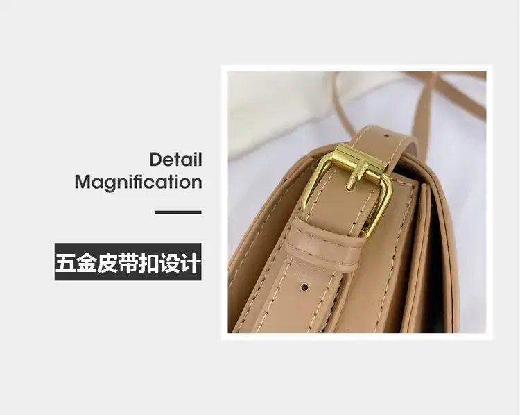 Brown Crossbody Bag with Gold Clasp for Women — feature 6