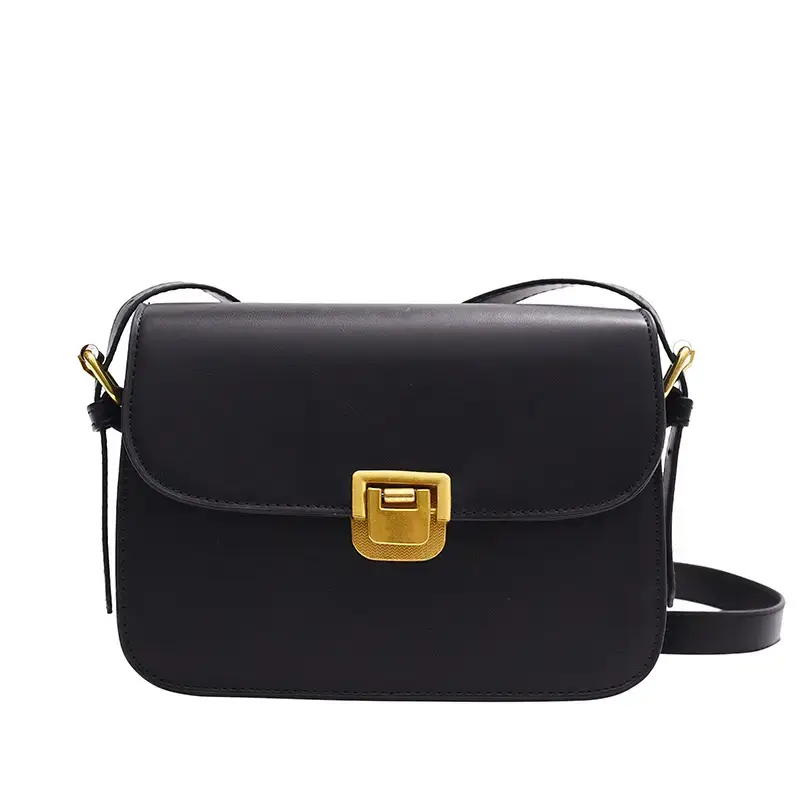 Brown Crossbody Bag with Gold Clasp for Women - Image 2