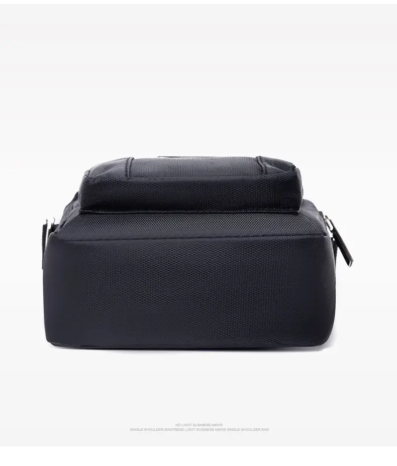 Men's Nylon Messenger Bag Black Vertical Design — feature 10