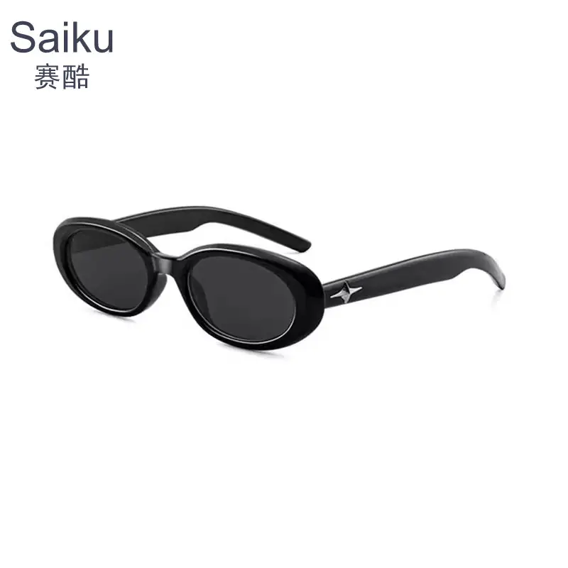 Men Women Korean Cat Eye Sunglasses Black High Visibility
