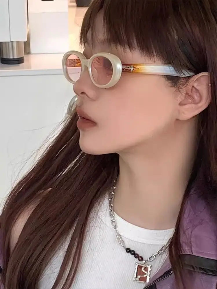 Men Women Korean Cat Eye Sunglasses Black High Visibility — feature 10