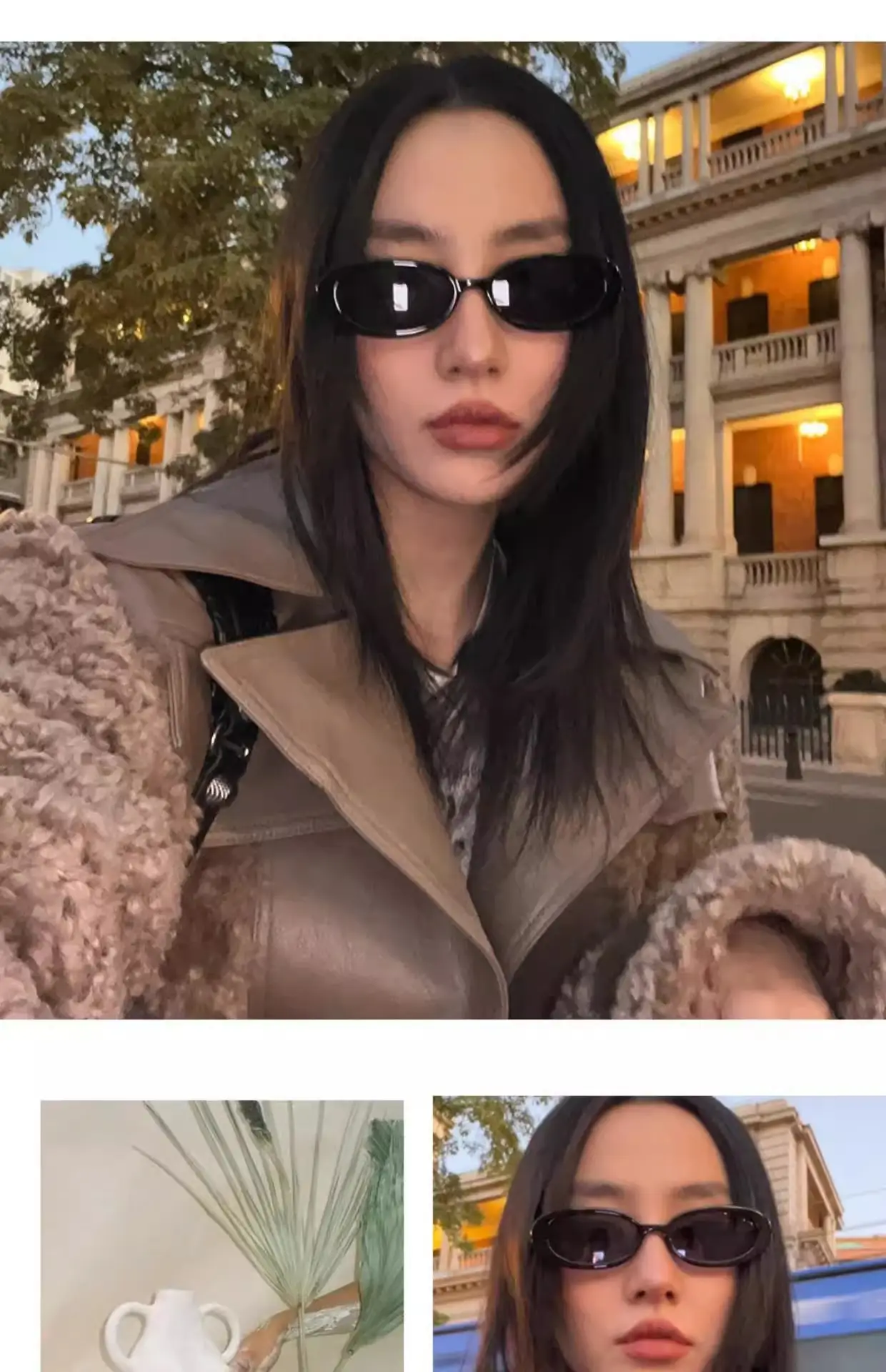 Men Women Korean Cat Eye Sunglasses Black High Visibility — feature 11