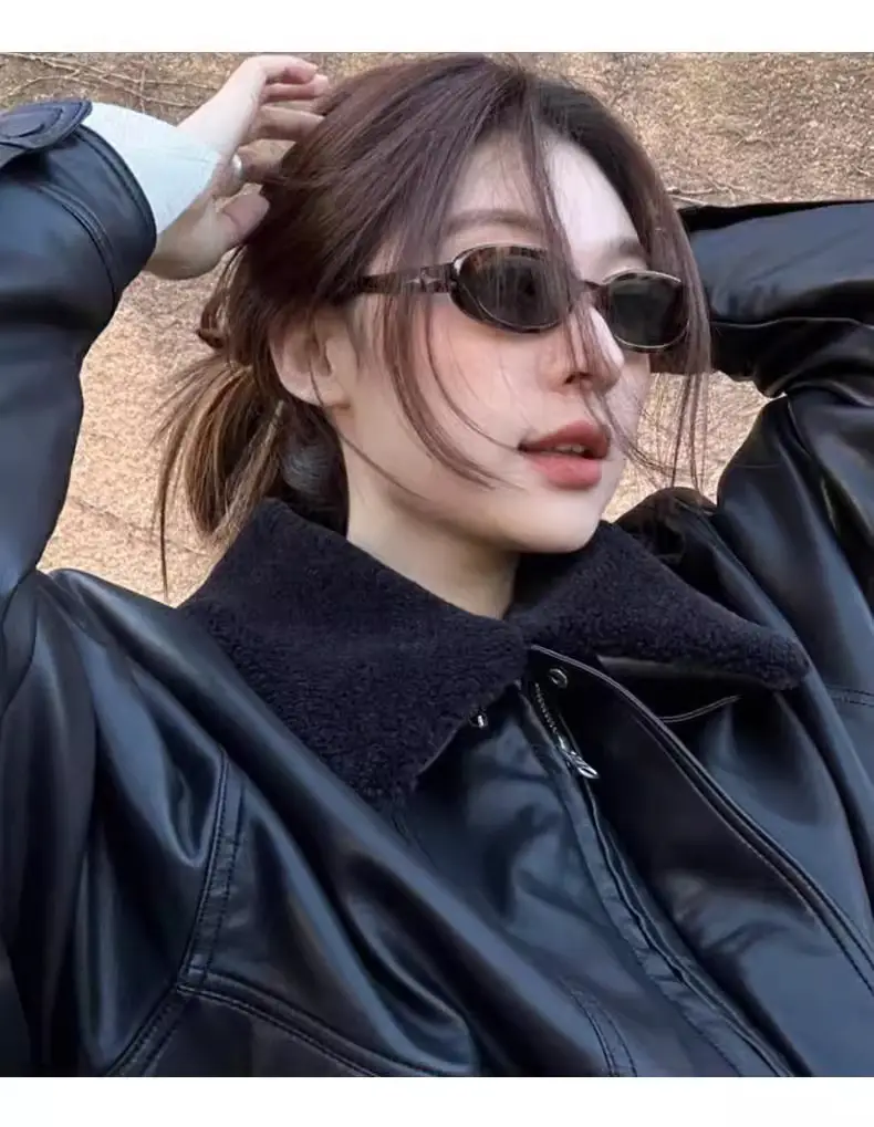 Men Women Korean Cat Eye Sunglasses Black High Visibility — feature 16