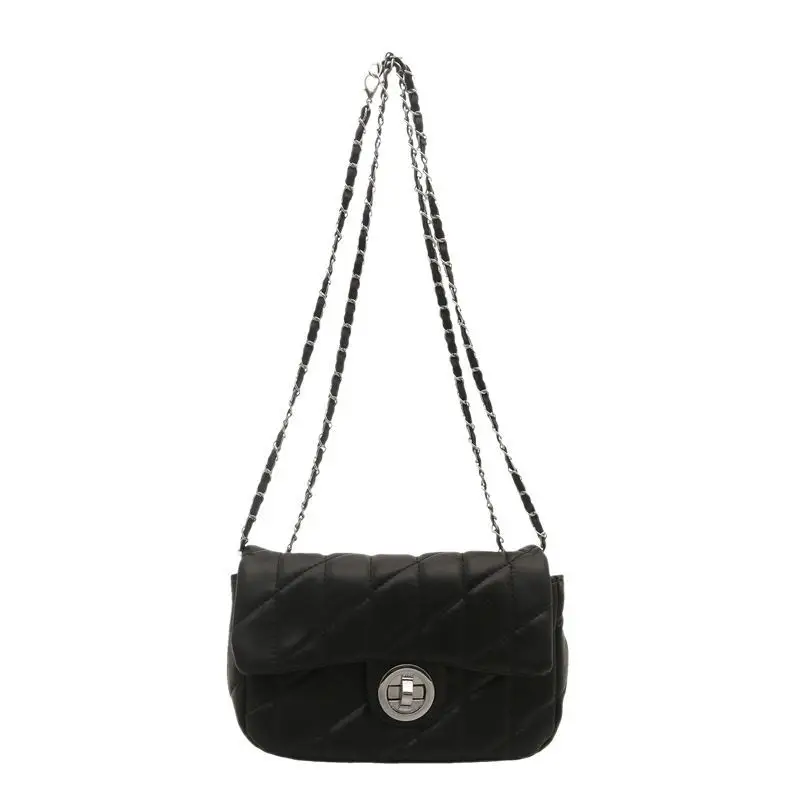 White Quilted Chain Shoulder Bag for Women - Image 10